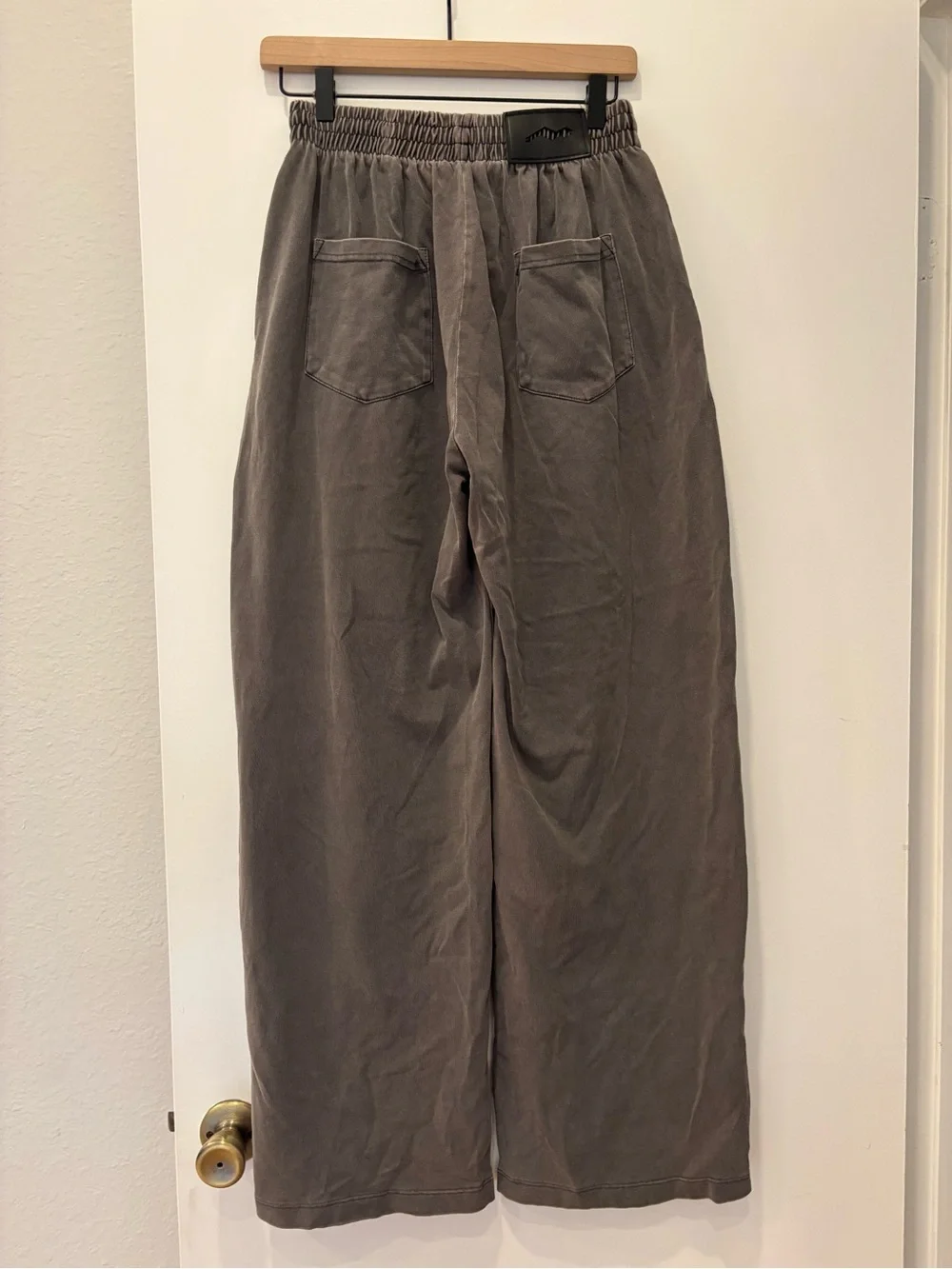 retro MasonPrince Wide-Leg Elastic Waist Pull On Sweatpant zipper Streetwear Sz1